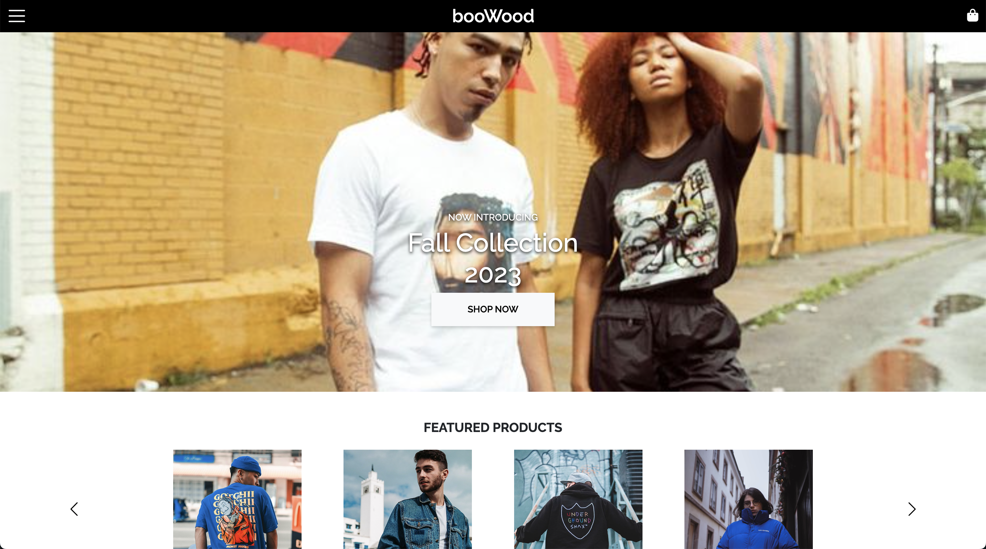 Screenshot of booWood website